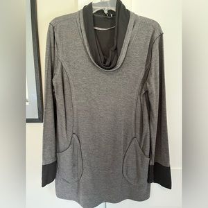 Gray Long Sleeve Cowl Neck Pullover